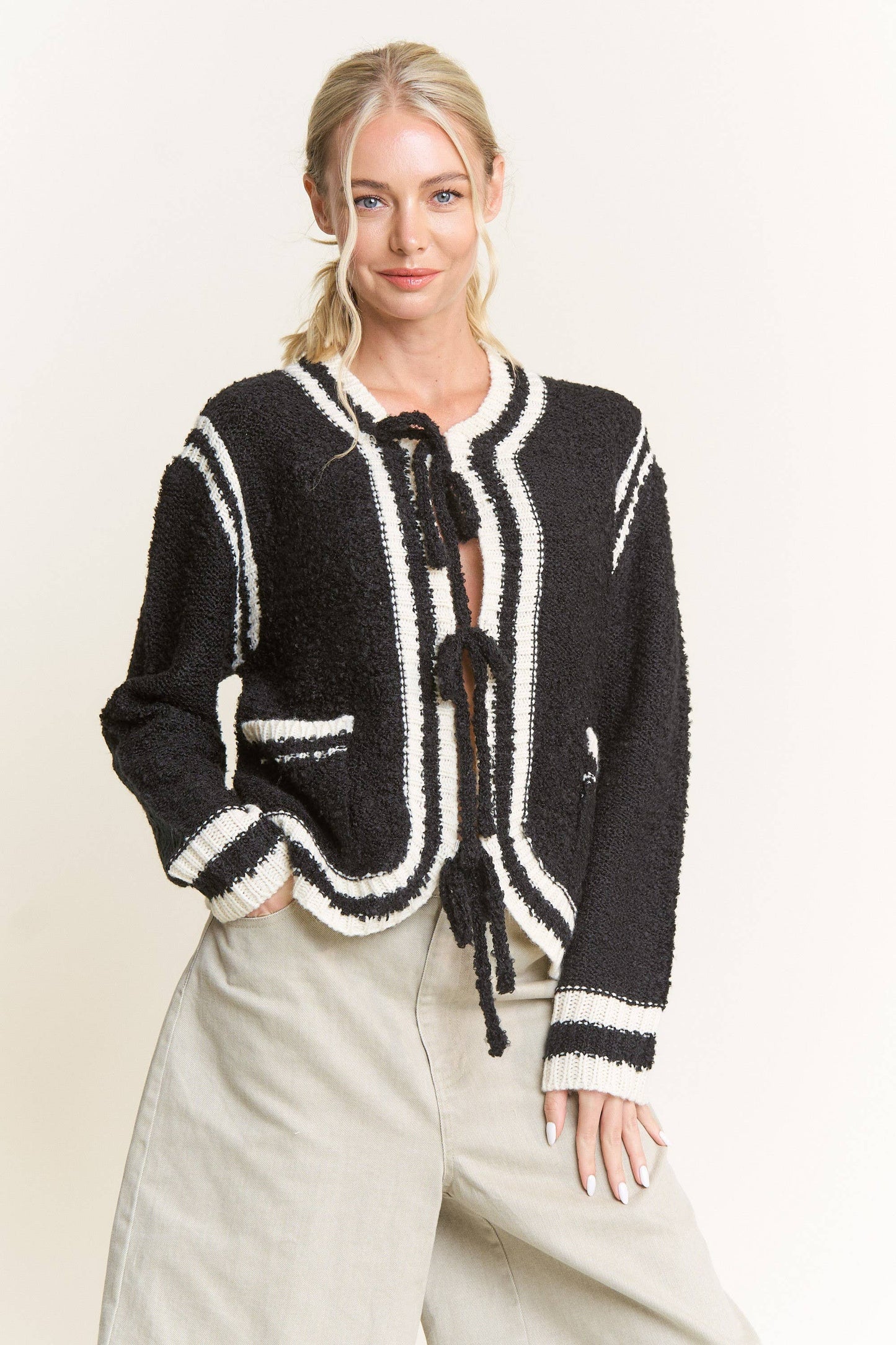 Black Contrast Sweater