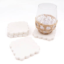 Load image into Gallery viewer, White Marble Scalloped Coaster Set
