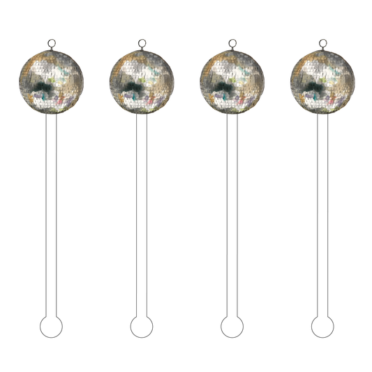 Acrylic Stir Sticks Set- Disco Balls