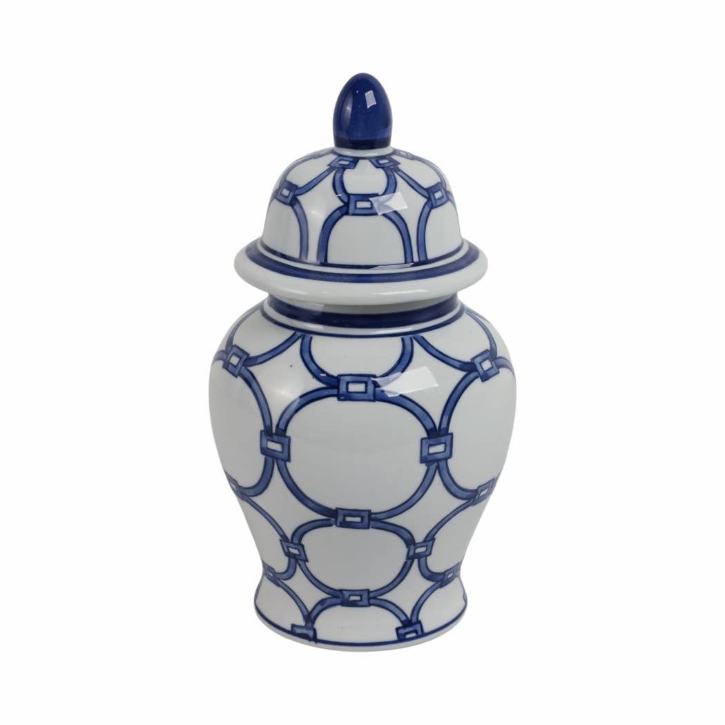 Ceramic Links Flower Decorative Temple Jar