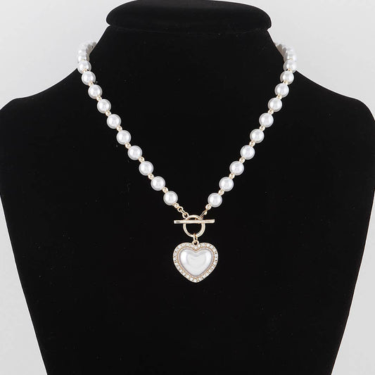 Pearl Heart Pendant Necklace