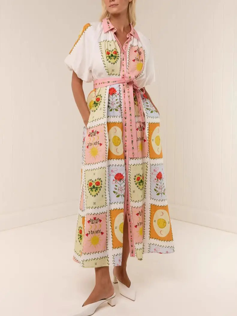 Patchwork Moon Maxi Dress