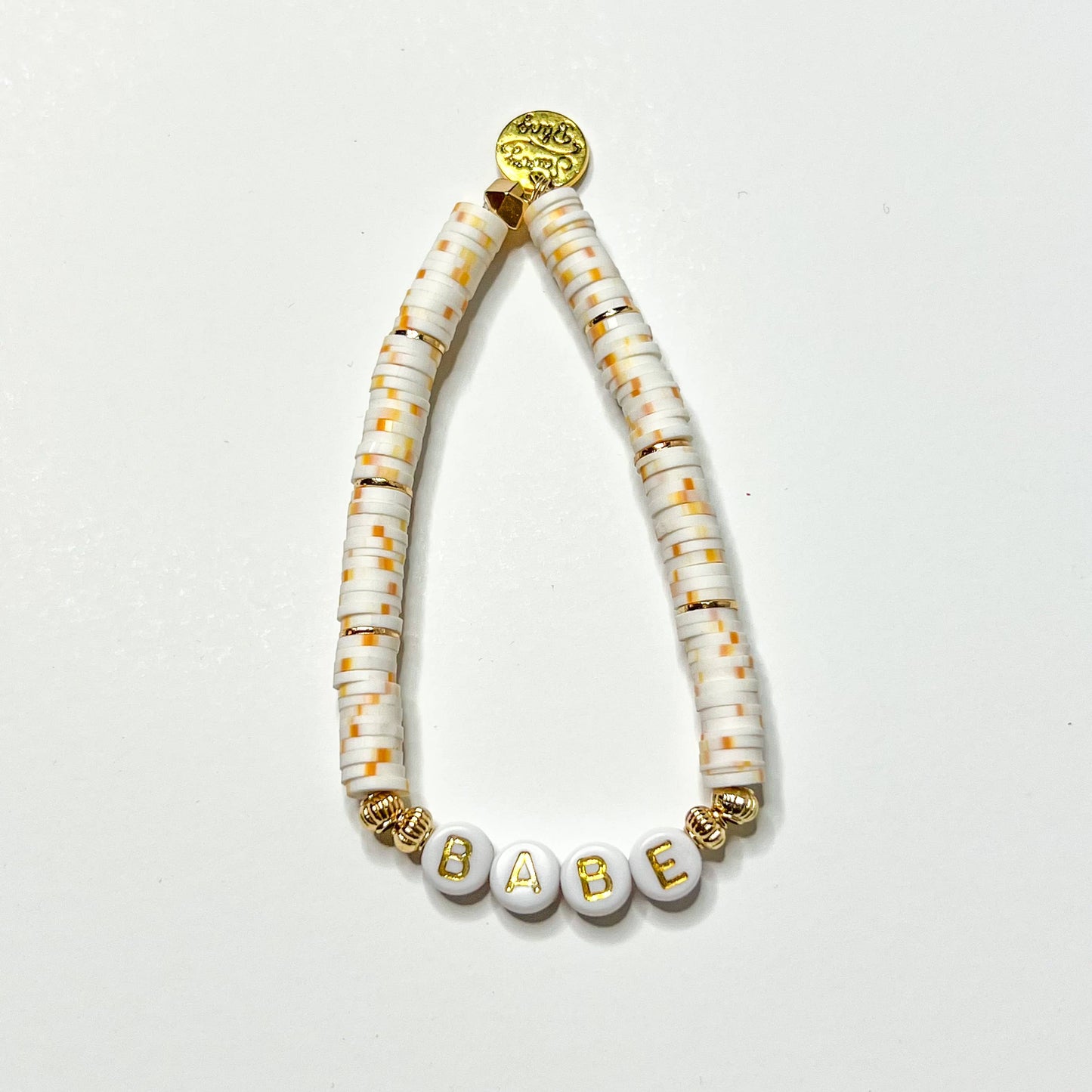 Valentine word Heishi Bracelets: Blush-Love