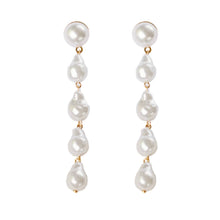 Load image into Gallery viewer, Natural Pearl Statement Drop Earrings
