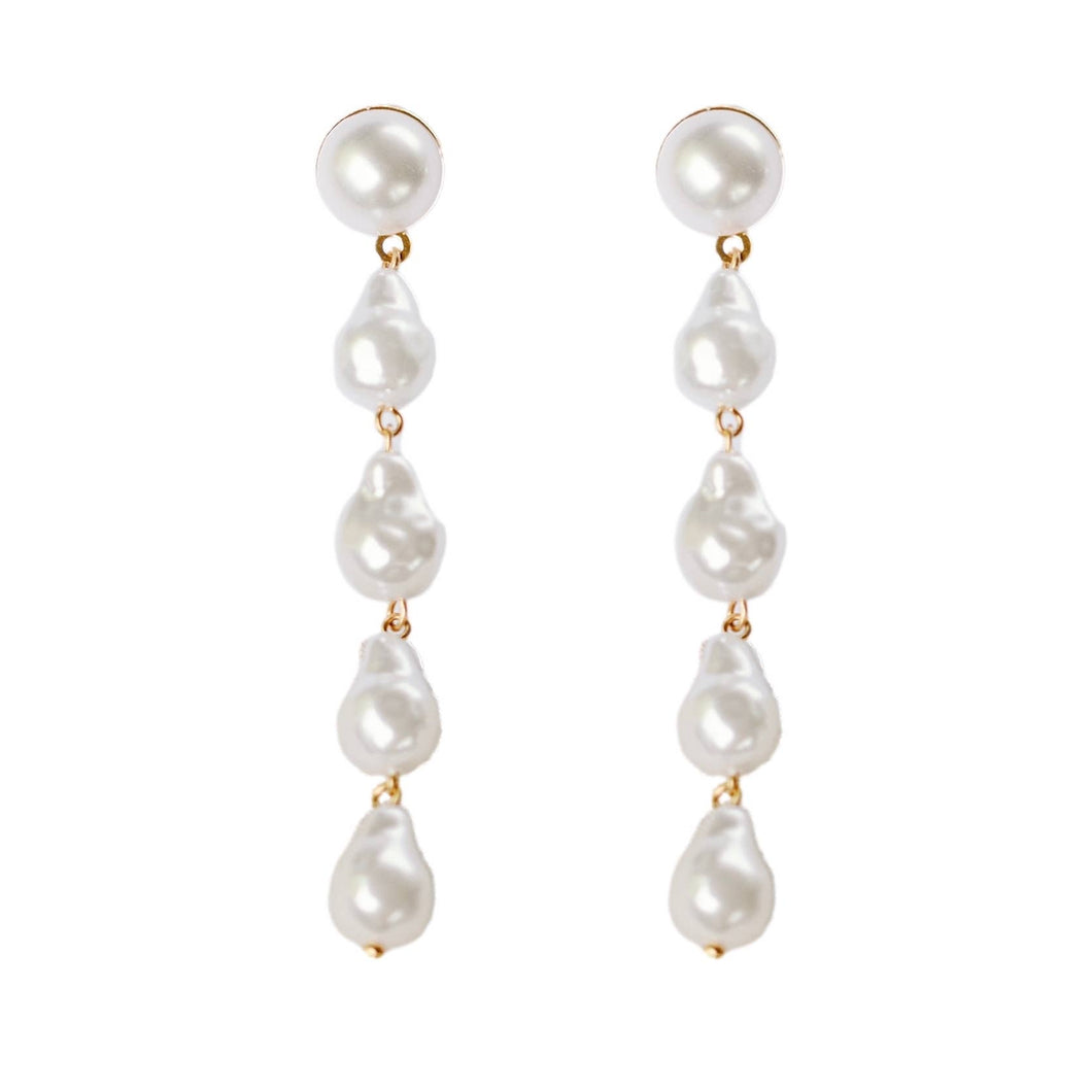 Natural Pearl Statement Drop Earrings