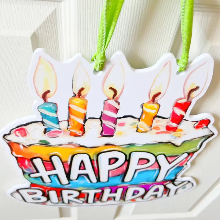 Happy Birthday Cake Door Hanger