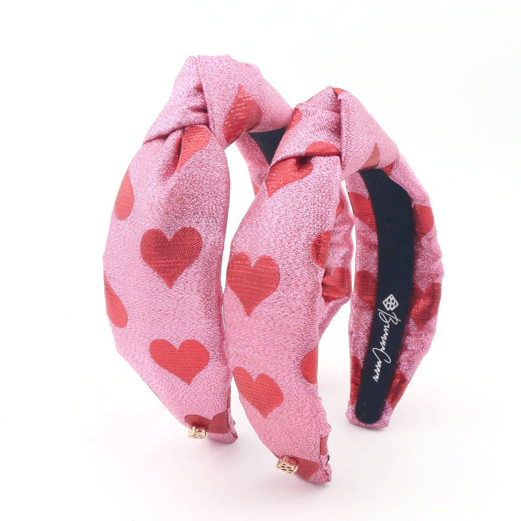 Adult Size Pink & Red Hearts Shimmer Headband