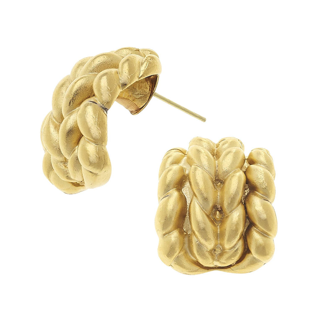 Gold Braided Rope Earrings