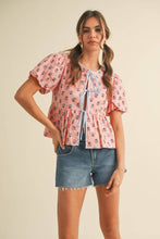 Load image into Gallery viewer, Cutie Floral Tie Front Top
