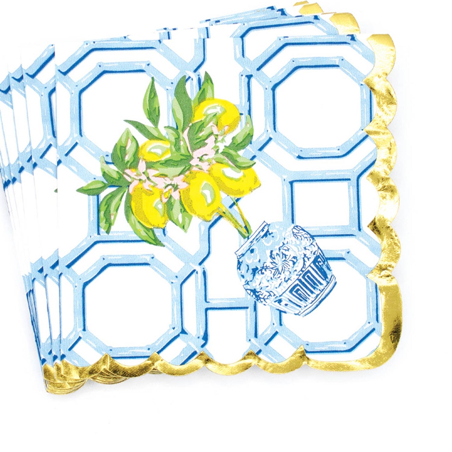 Lemon Ginger Paper Beverage Napkin Packs