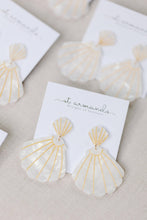 Load image into Gallery viewer, White Tortoise Statement Shell Earrings
