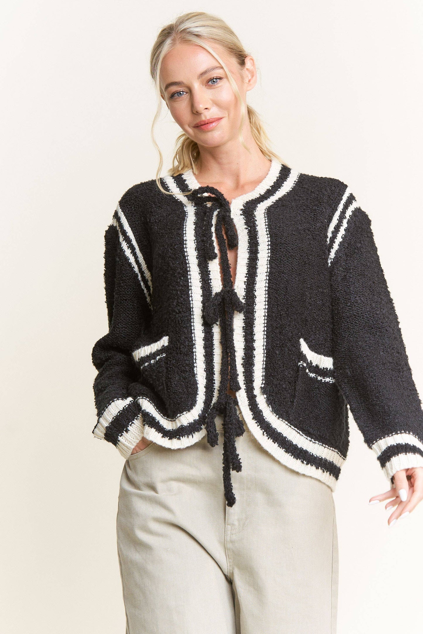 Black Contrast Sweater