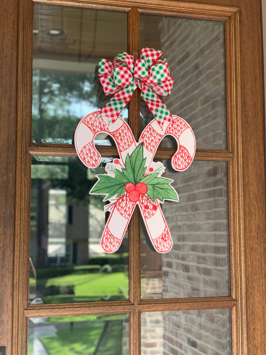 Claire the Red Candy Canes Door Hanger