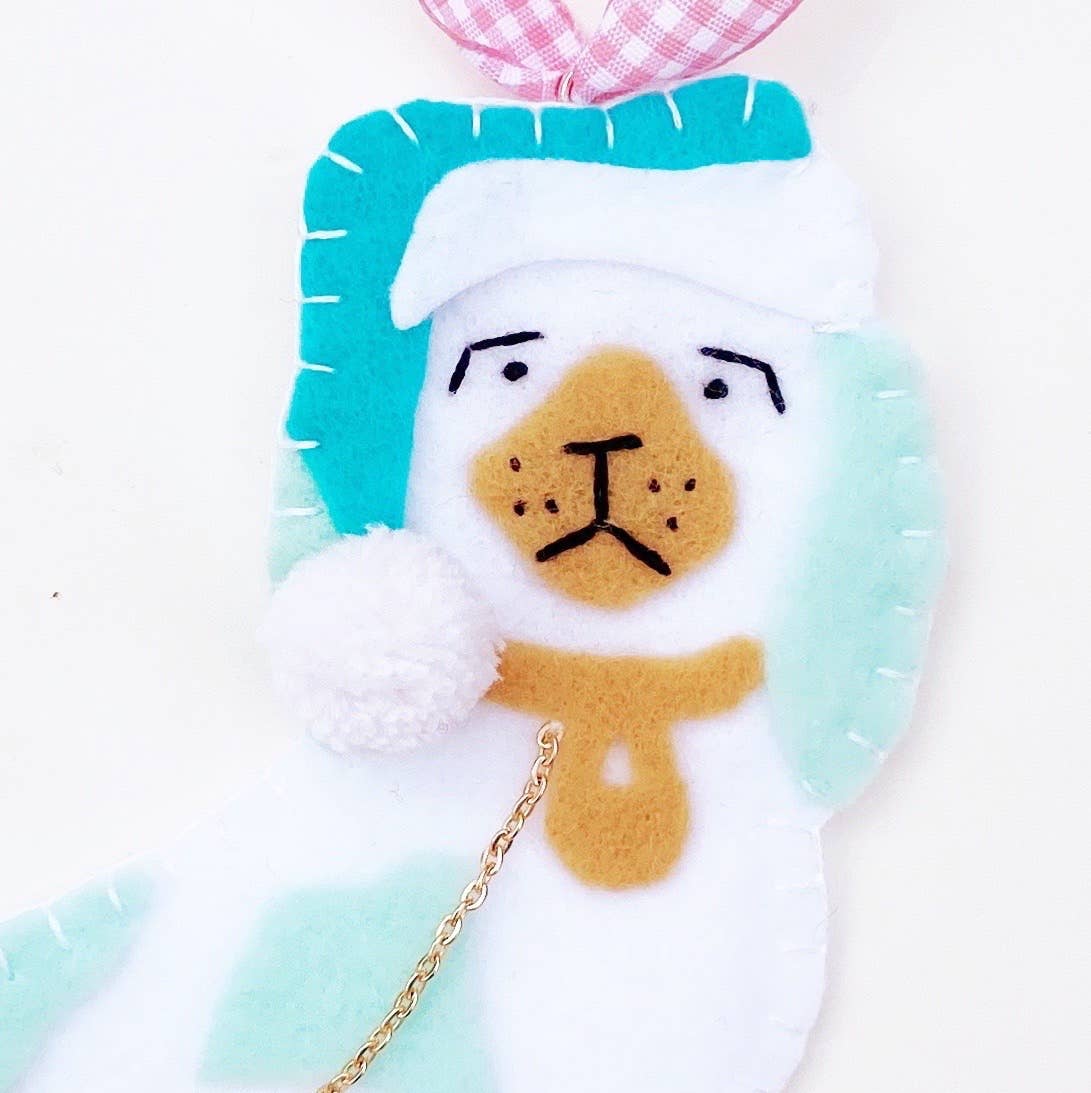 Staffordshire Dog Chinoiserie Ornament | Aqua