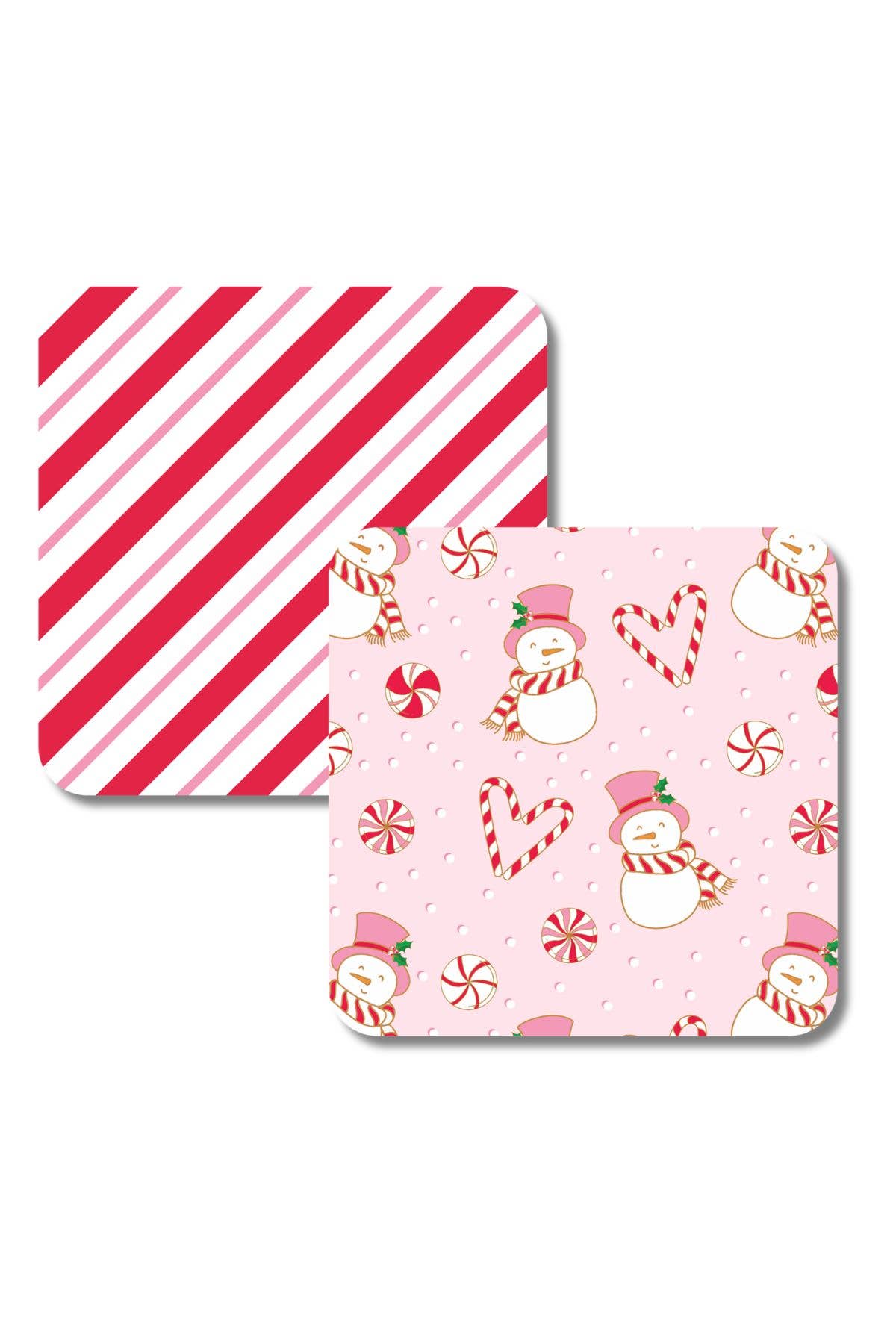 Snowman Double-Sided Thick Paper Coasters (Set of 8)