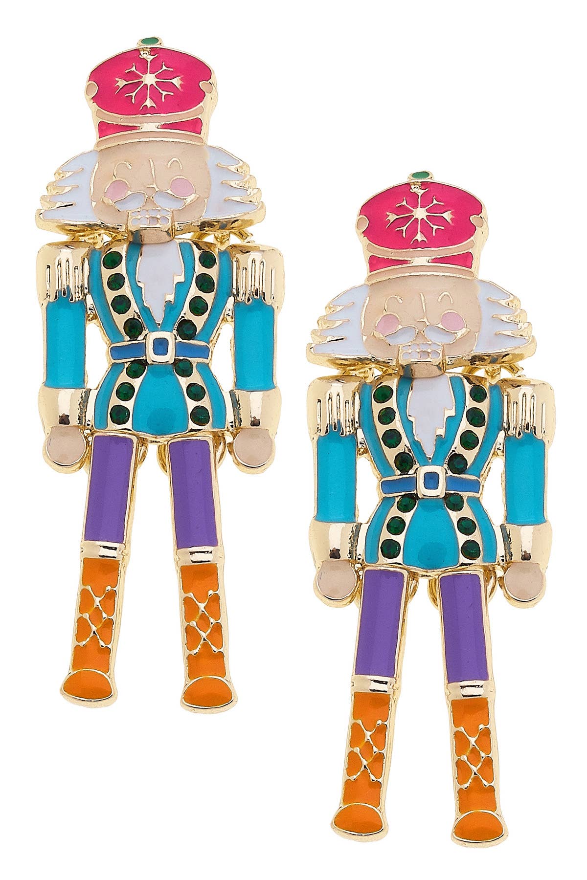 Nutcracker Enamel Soldier Earrings in Multi