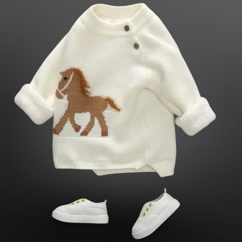 Equestrian Western Horse Knit Baby Sweater