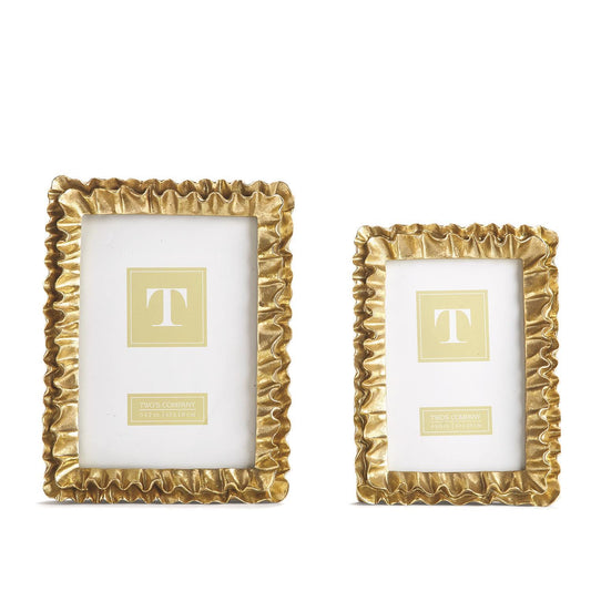 Gold Ruffles Photo Frame - Two's Company