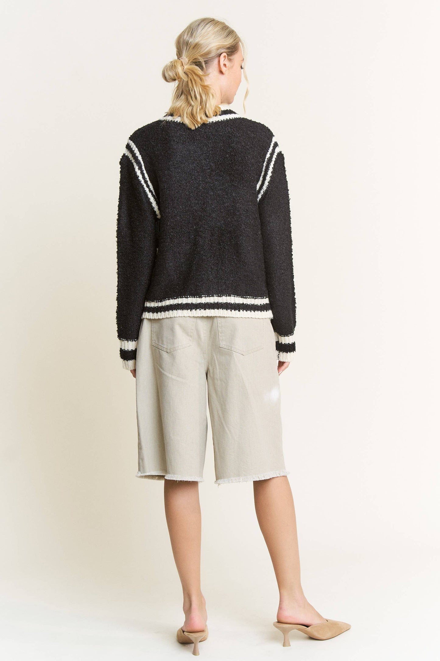 Black Contrast Sweater