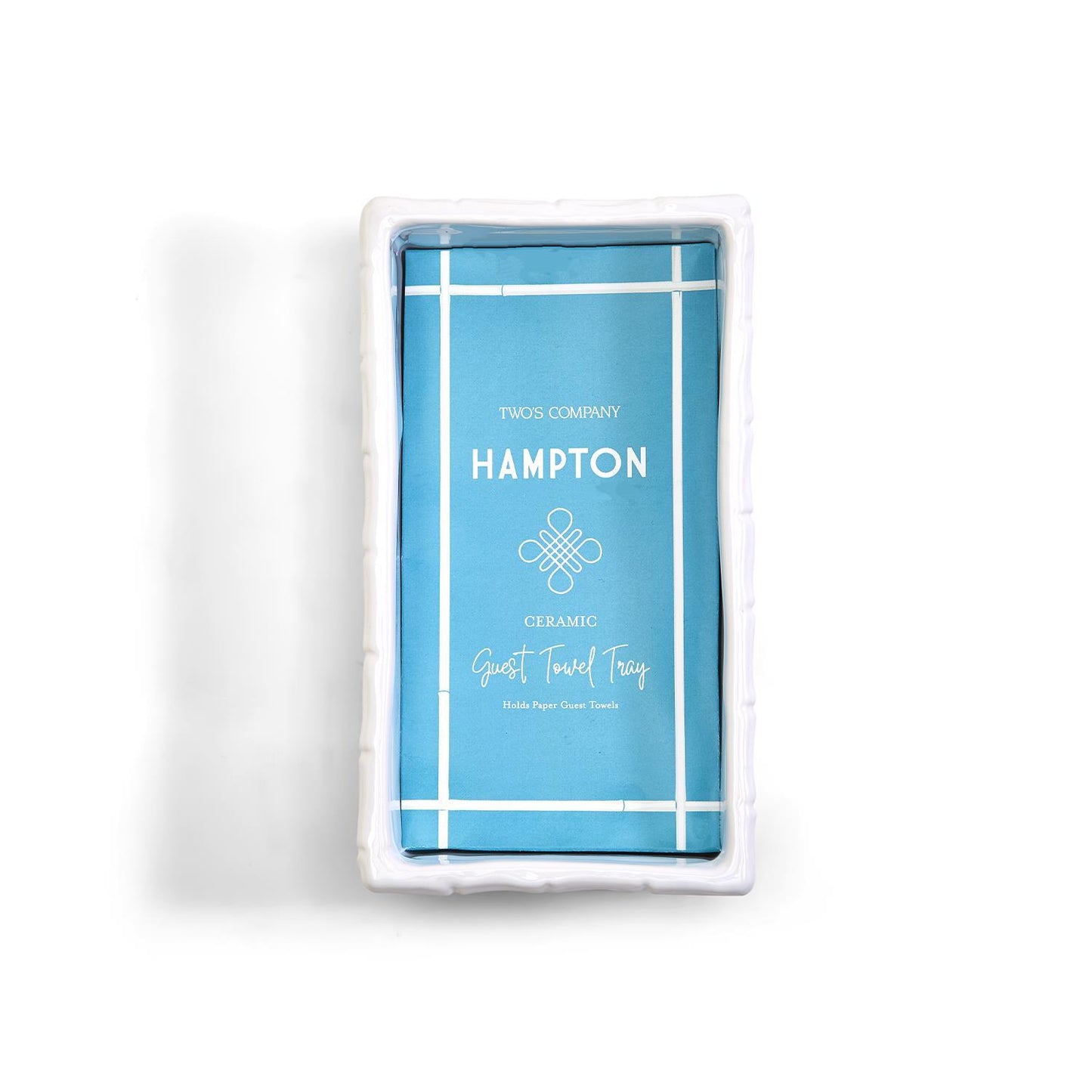 Hampton Faux Bamboo Fretwork Guest Napkin / Towel / Utensil Holder