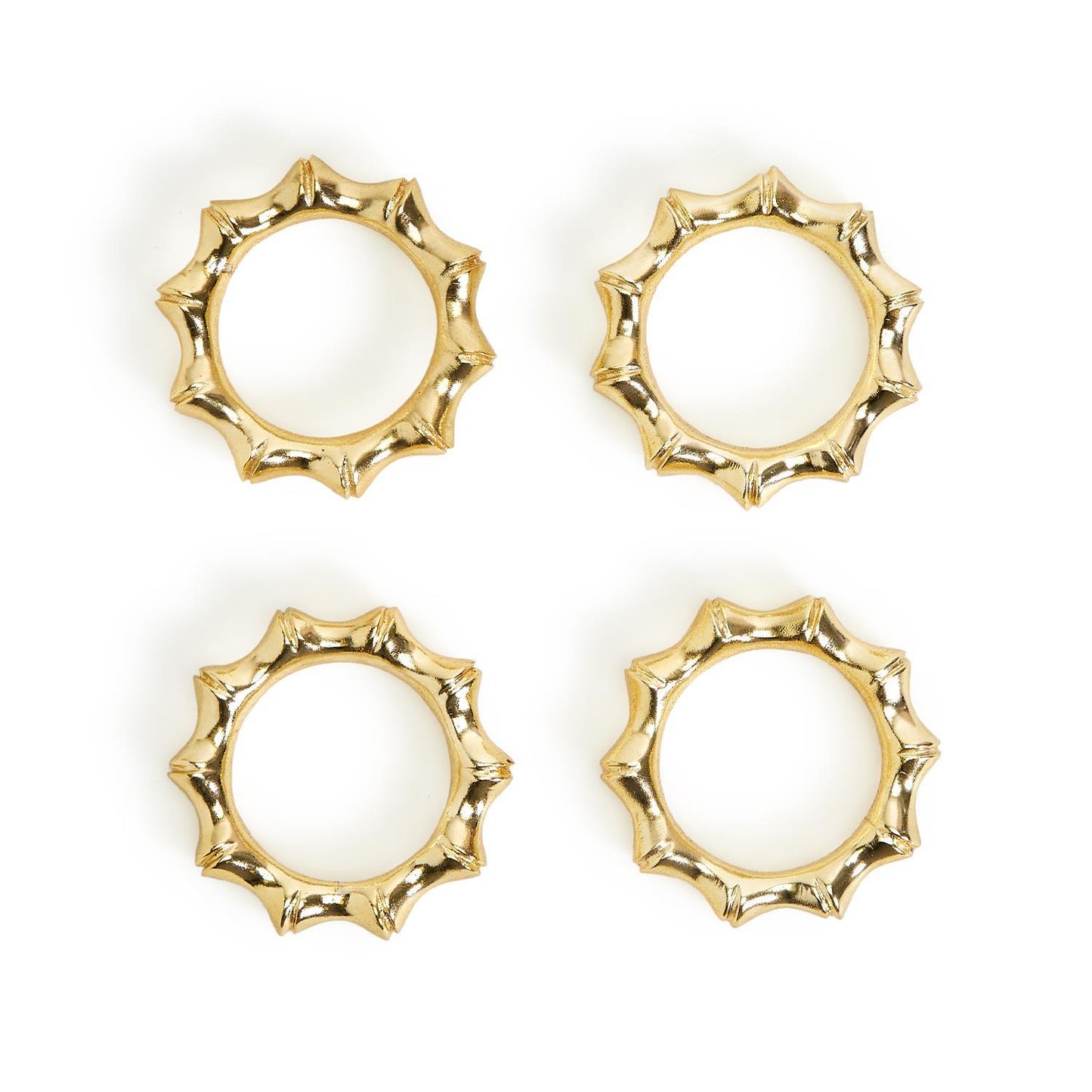 S/4 Golden Bamboo Napkin Rings