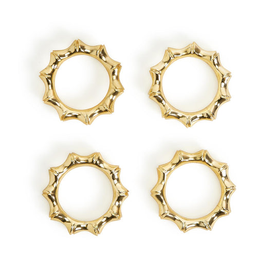 S/4 Golden Bamboo Napkin Rings