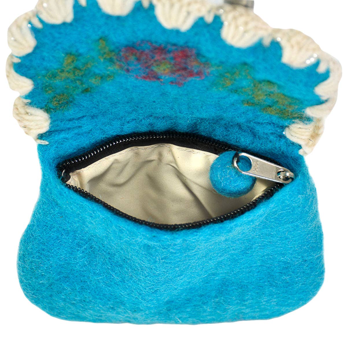 Flower with leaves flip design coin purse