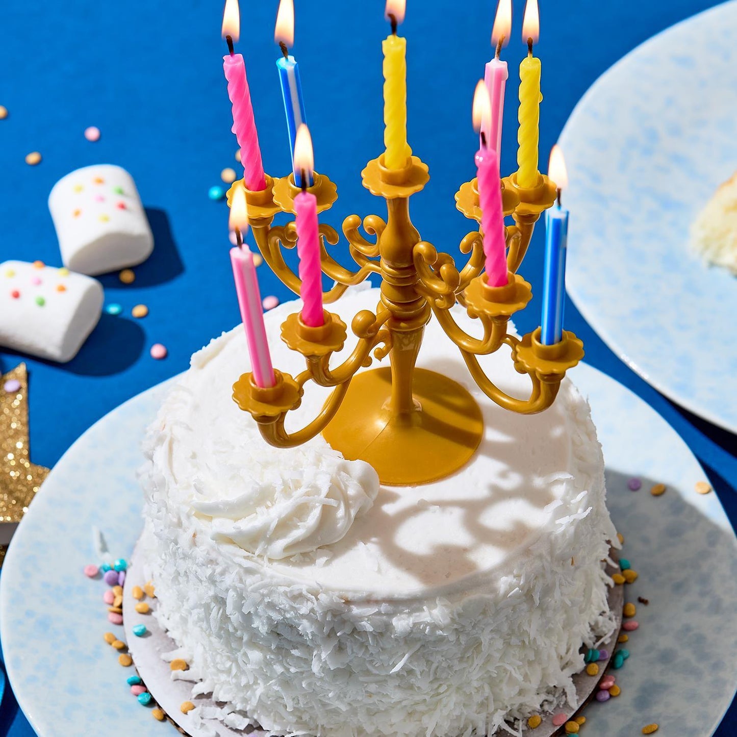 Candelabra Cake Topper with Candles