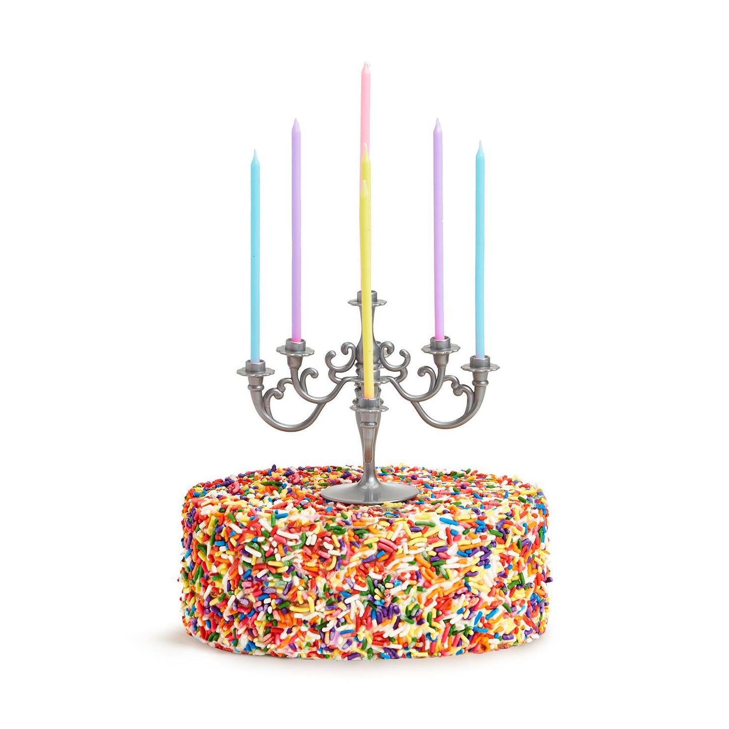 Candelabra Cake Topper with Candles