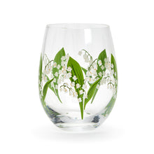 Load image into Gallery viewer, Lily of the Valley Stemless Wine Glass
