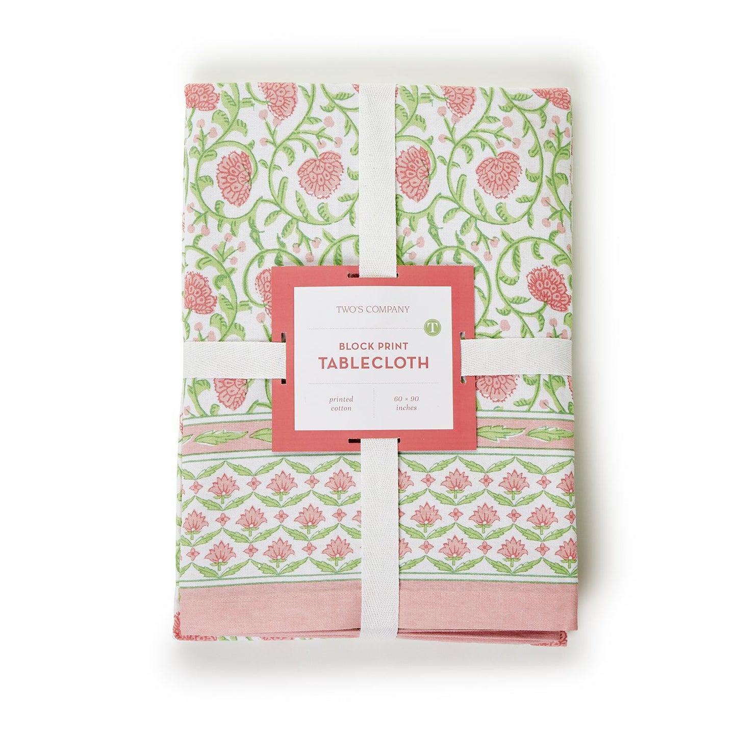 Floral Block Print Tablecloth- 2 Sizes