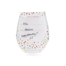 Load image into Gallery viewer, Celebration Cake Stemless Wine Glass
