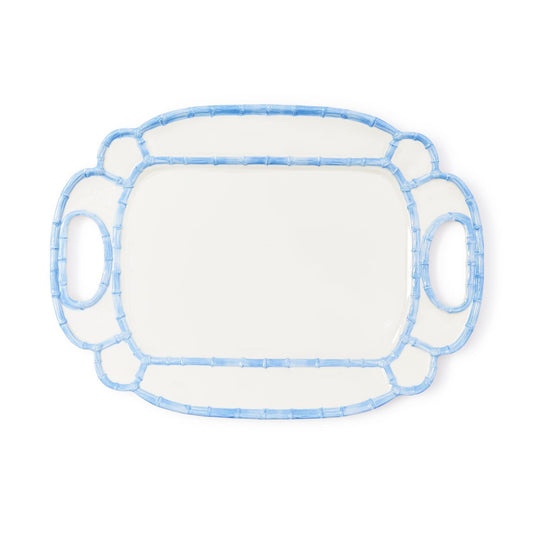 French Blue Bamboo Touch Platter - Two's Company