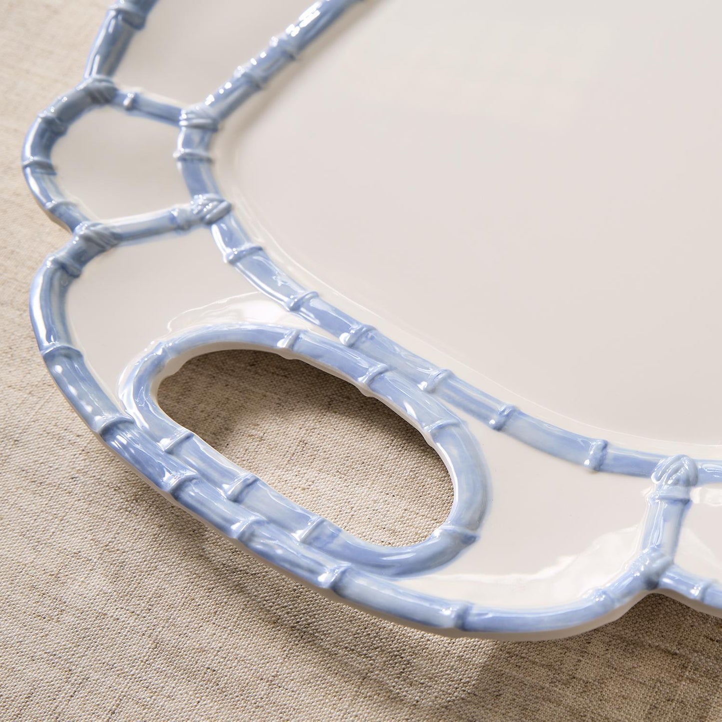 French Blue Bamboo Touch Platter - Two's Company