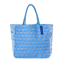 Load image into Gallery viewer, Blue Block Print Tote Bag - Two&#39;s Company
