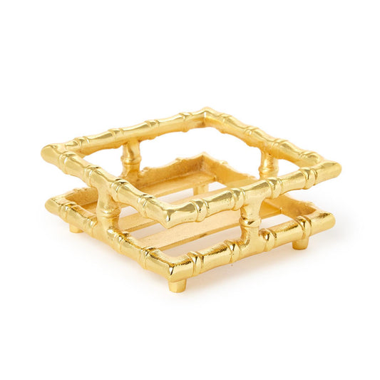 Gold Bamboo Cocktail Napkin Holder