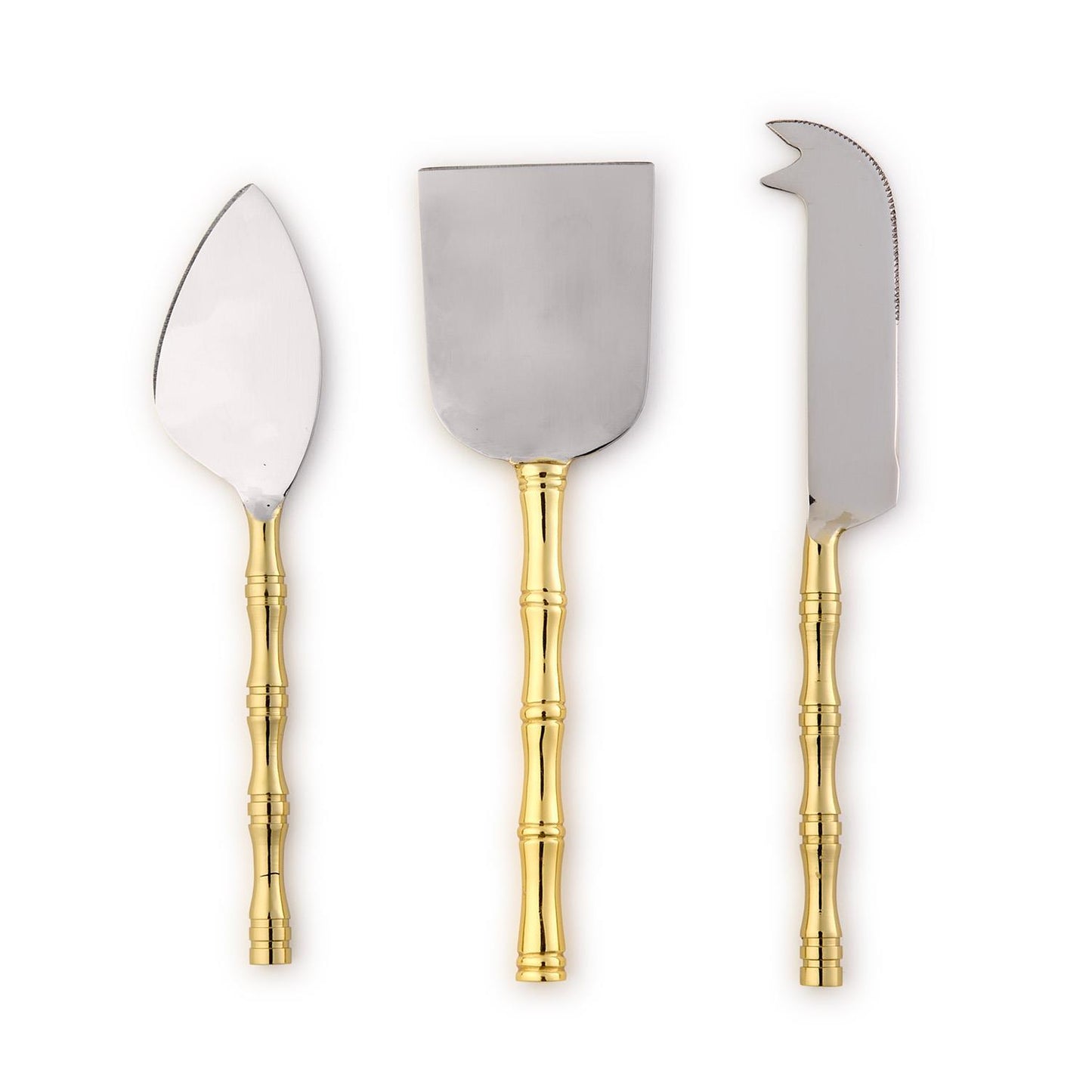 S/3 Gold Bamboo Cheese Knives in GB