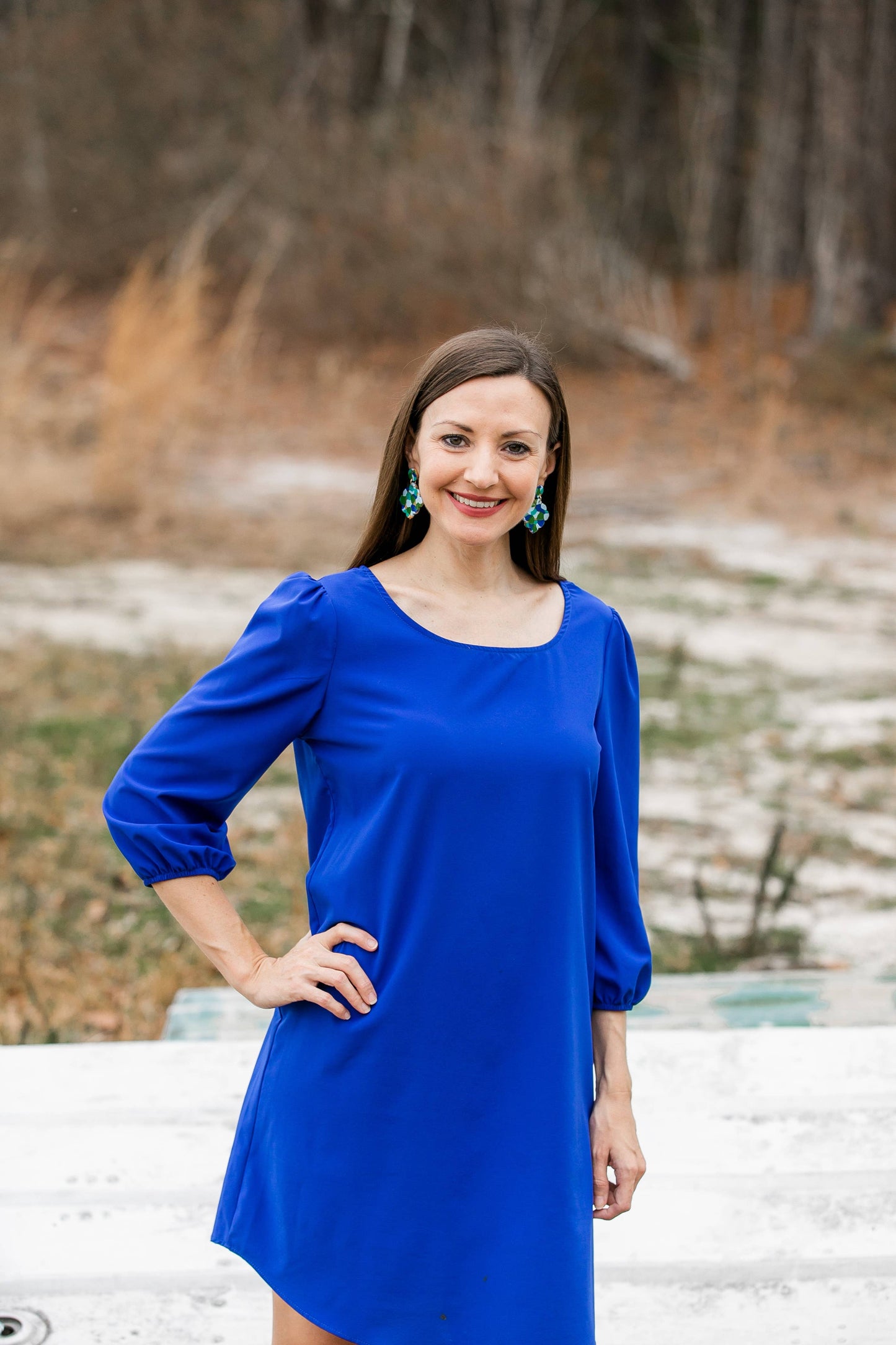 Multi-Blues Confetti Dangles