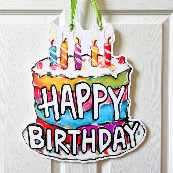 Happy Birthday Cake Door Hanger
