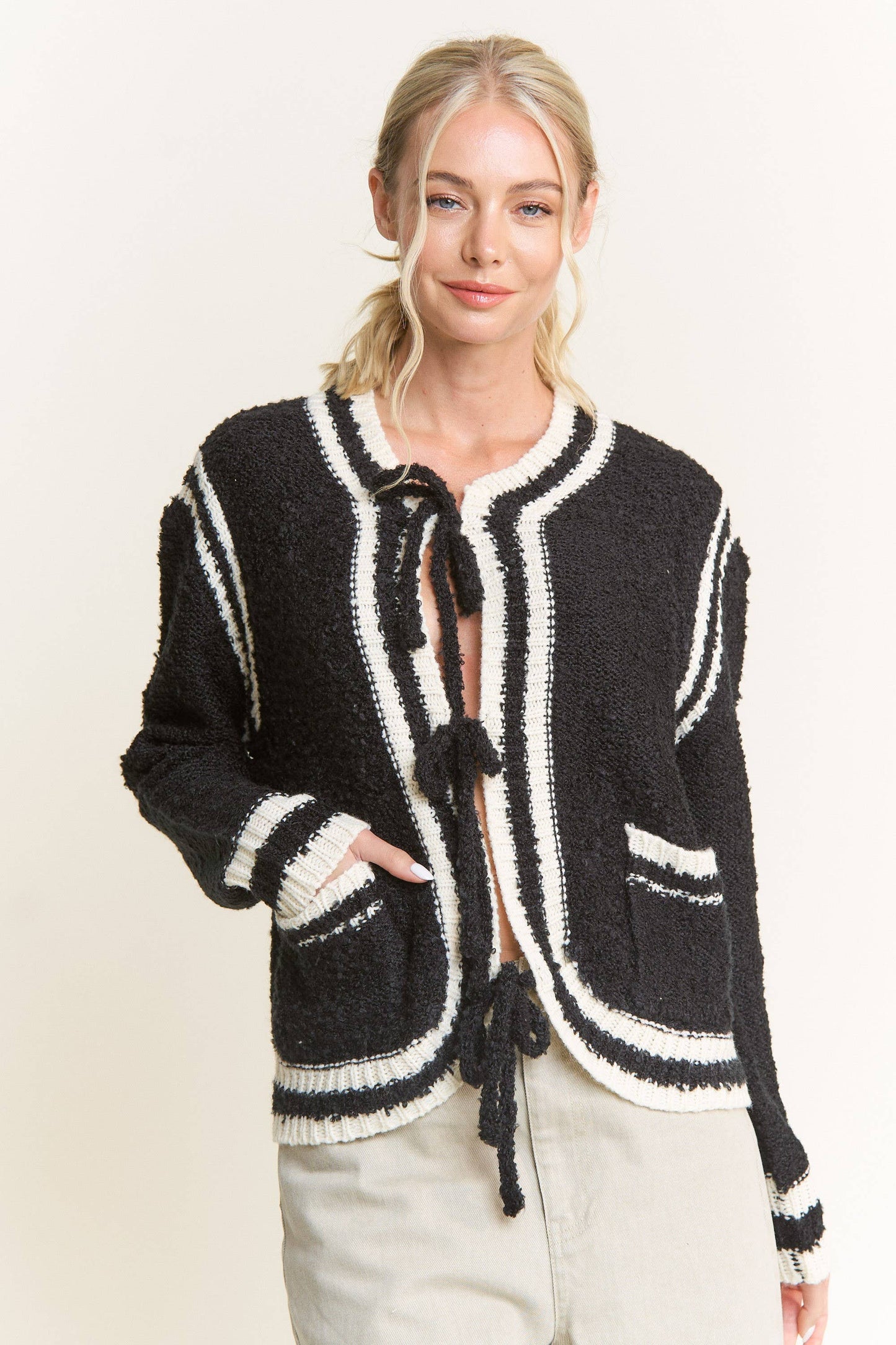 Black Contrast Sweater