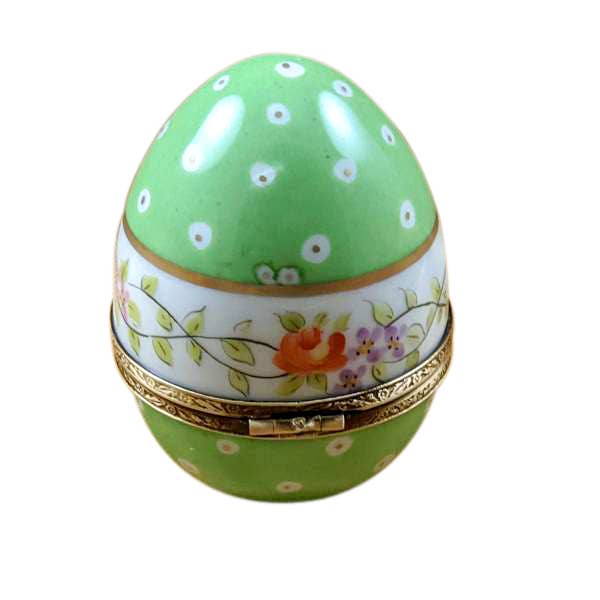 Rochard Green Egg w/ Flowers Limoge Box