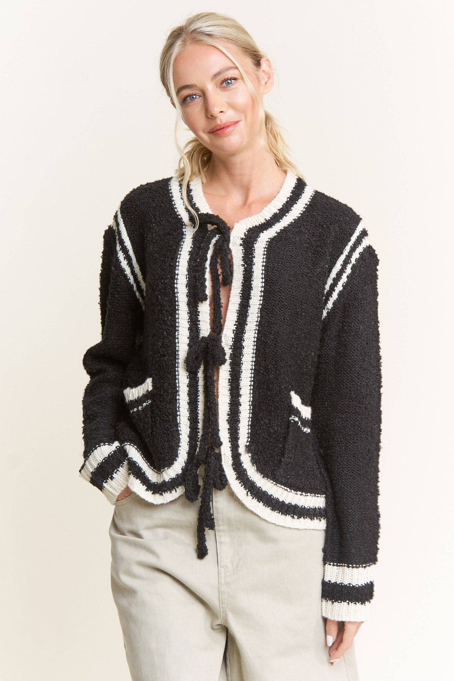 Black Contrast Sweater