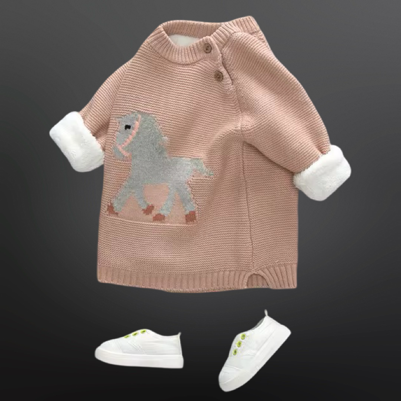 Equestrian Western Horse Knit Baby Sweater
