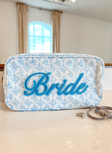 Load image into Gallery viewer, Pink + Blue Toile - Bride Large Bag: Blue Toile
