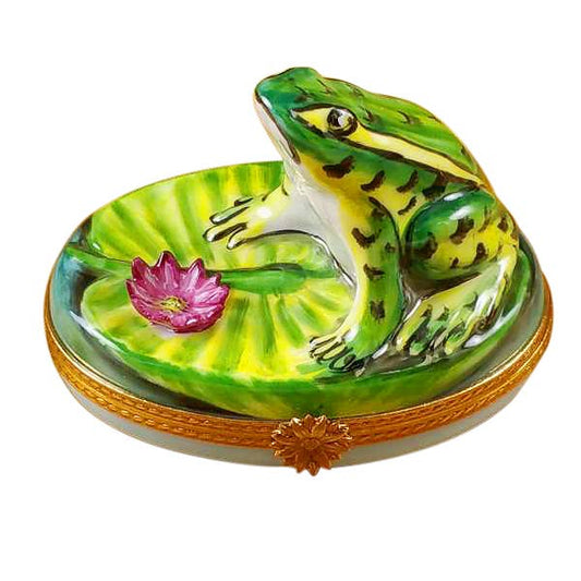Rochard Frog On Lily Pad Limoge Box