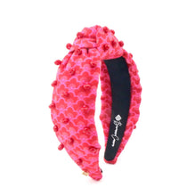 Load image into Gallery viewer, Pink Scalloped Headband with Pink Beads
