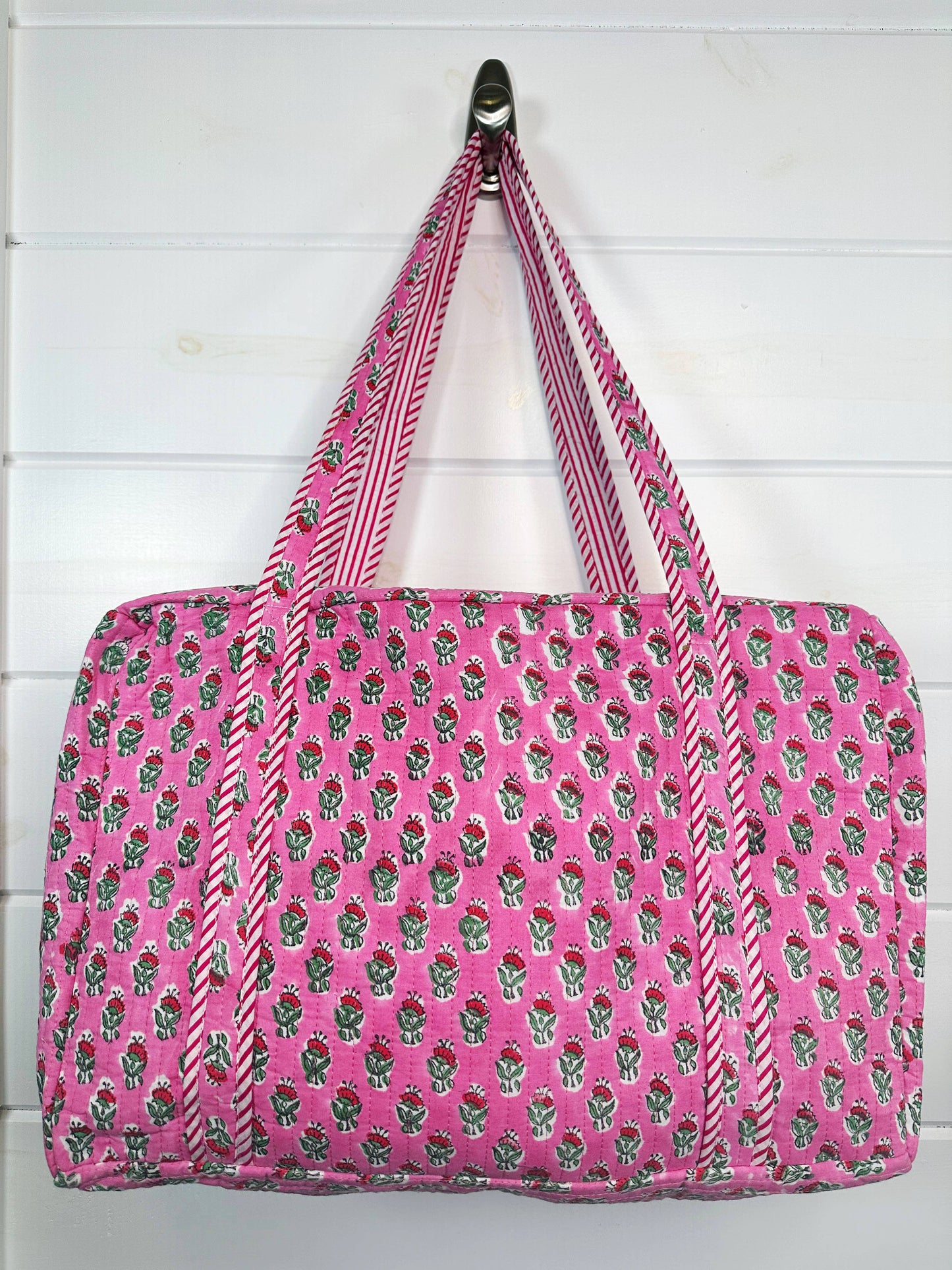 Quilted Duffle Bags | Block Print | Weekender Bag | Floral