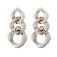 Load image into Gallery viewer, Cream Lucite Chain Statement Drop Earrings
