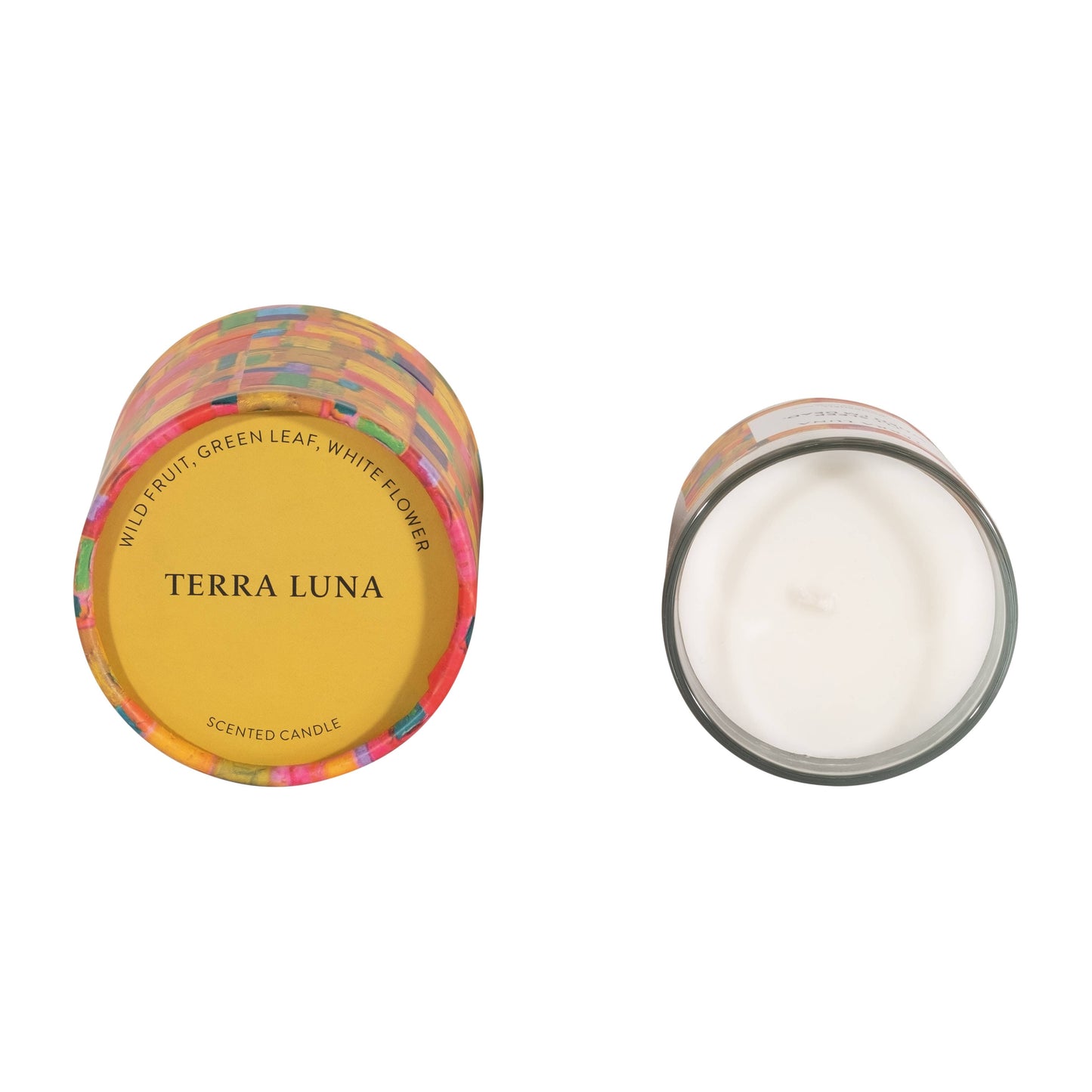 Boxed Candle - Yellow/Orange Glass "Sleep When Dead", 7 Oz