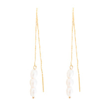 Load image into Gallery viewer, Skinny Pearl Statement Threader Earrings
